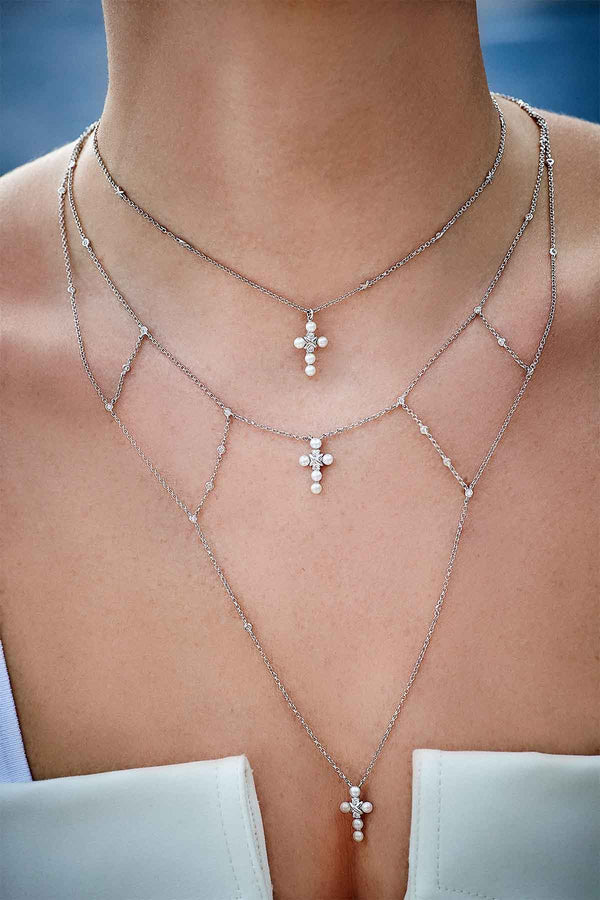 Double Cross Adjustable Necklace