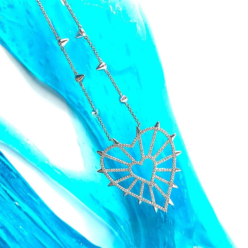 Spiked Geometric Heart Adjustable Necklace
