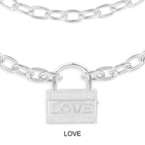 LOVE Embellished Lock Necklace