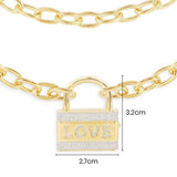 LOVE Embellished Lock Necklace