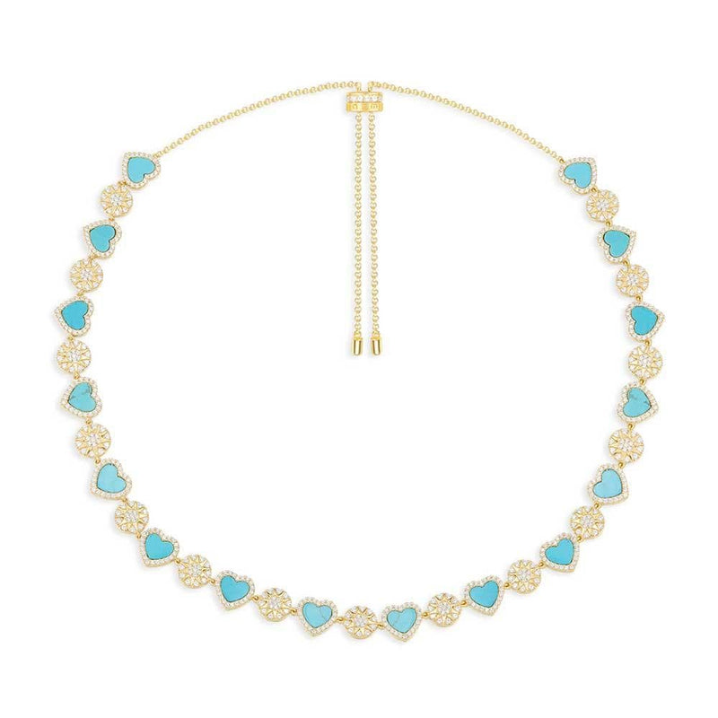 Sun & Lagoon Blue Heart Adjustable Necklace