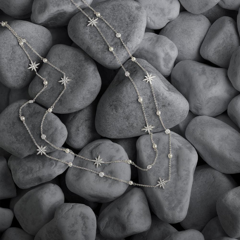 Versatile Météorites Wrap-Around Necklace with Pearls