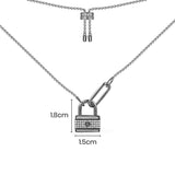 Paved Lock Adjustable Necklace