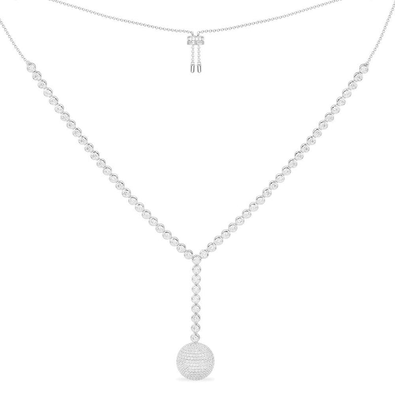 Disco Ball Y-Drop Adjustable Necklace