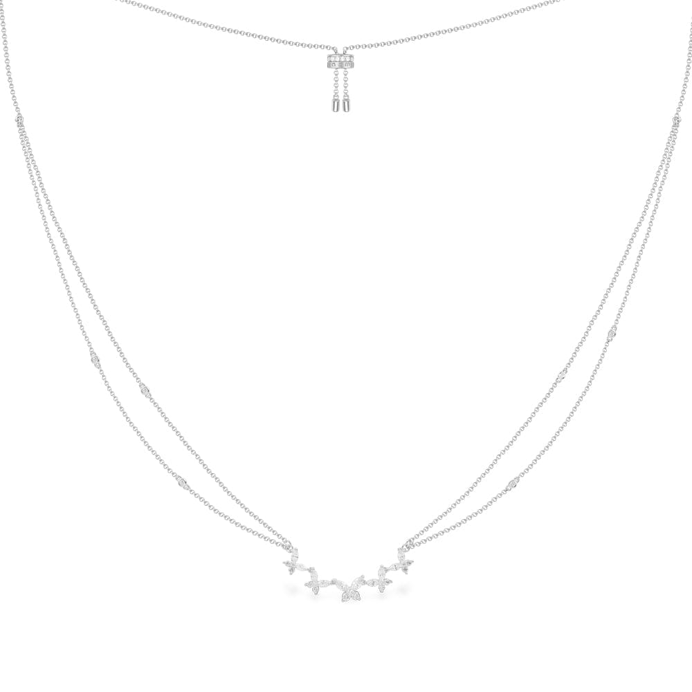 Butterflies Double Chain Adjustable Necklace - APM Monaco UK