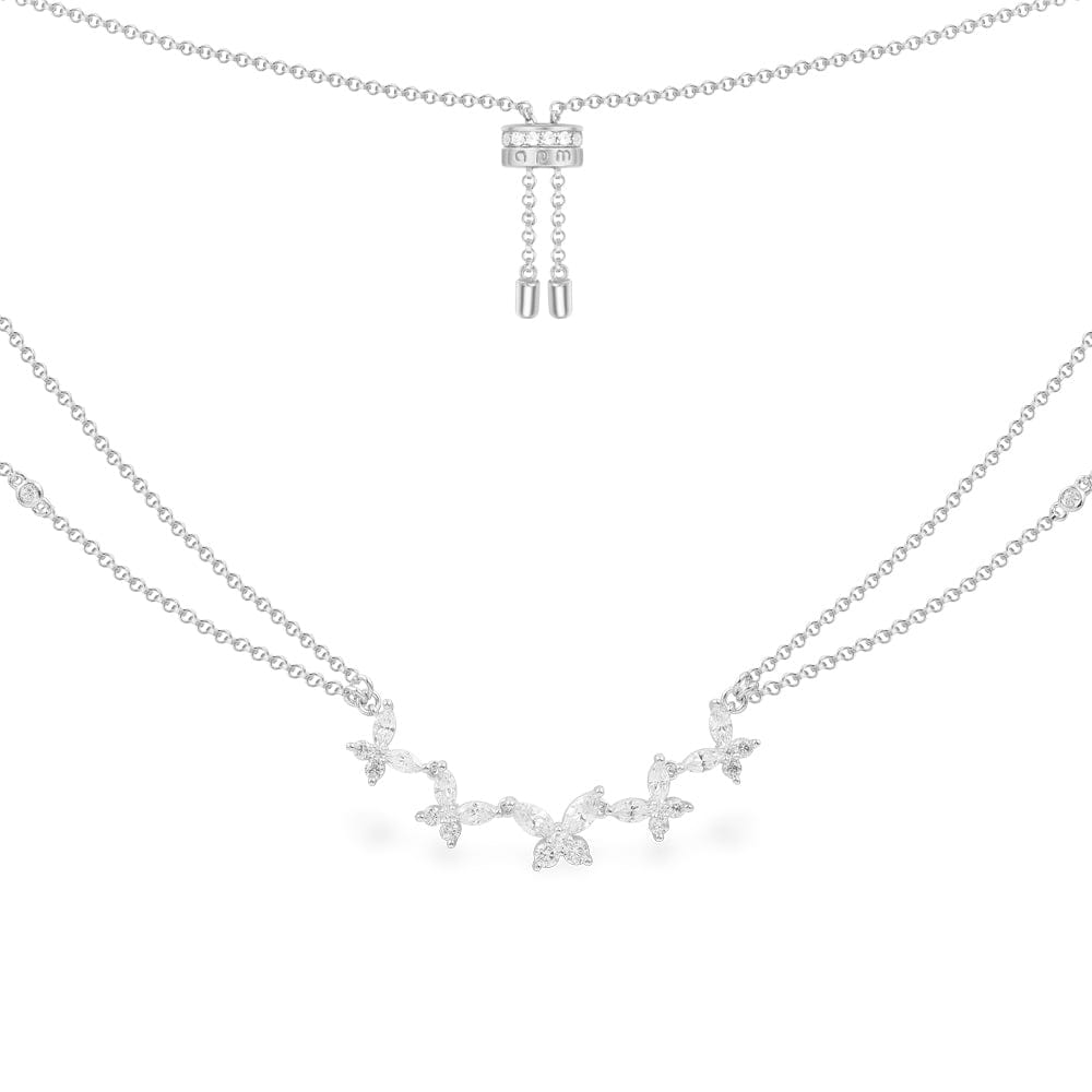 Butterflies Double Chain Adjustable Necklace - APM Monaco UK