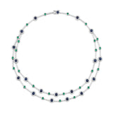 Green and Blue Stones Double Chain Choker
