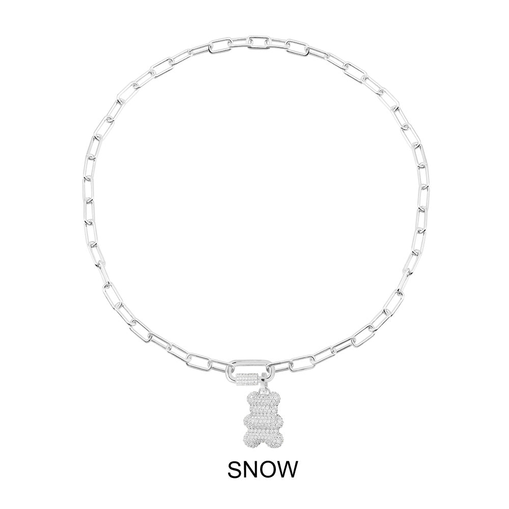 Snow Yummy（可拆卸）链环项链-银白色