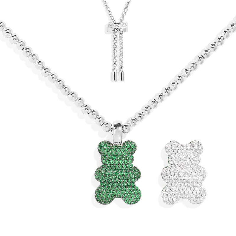 Mint Yummy Bear (Clippable) Adjustable Necklace