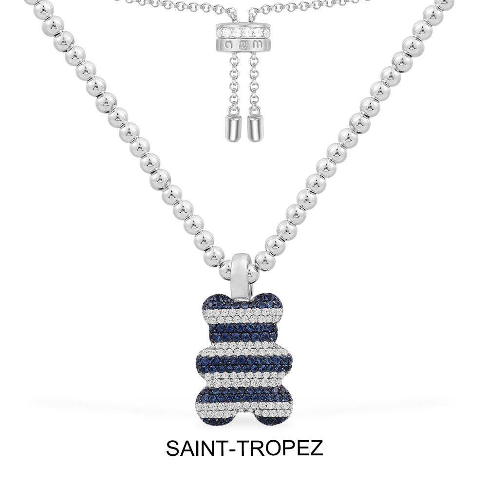 Saint-Tropez Yummy Bear (Clippable) Adjustable Necklace with Beads - APM Monaco UK