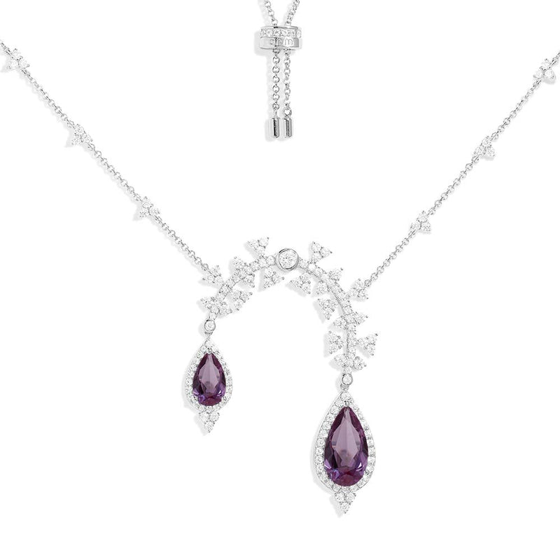 Purple Drop Arch Adjustable Necklace