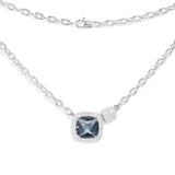 Blue Square Adjustable Chain Necklace