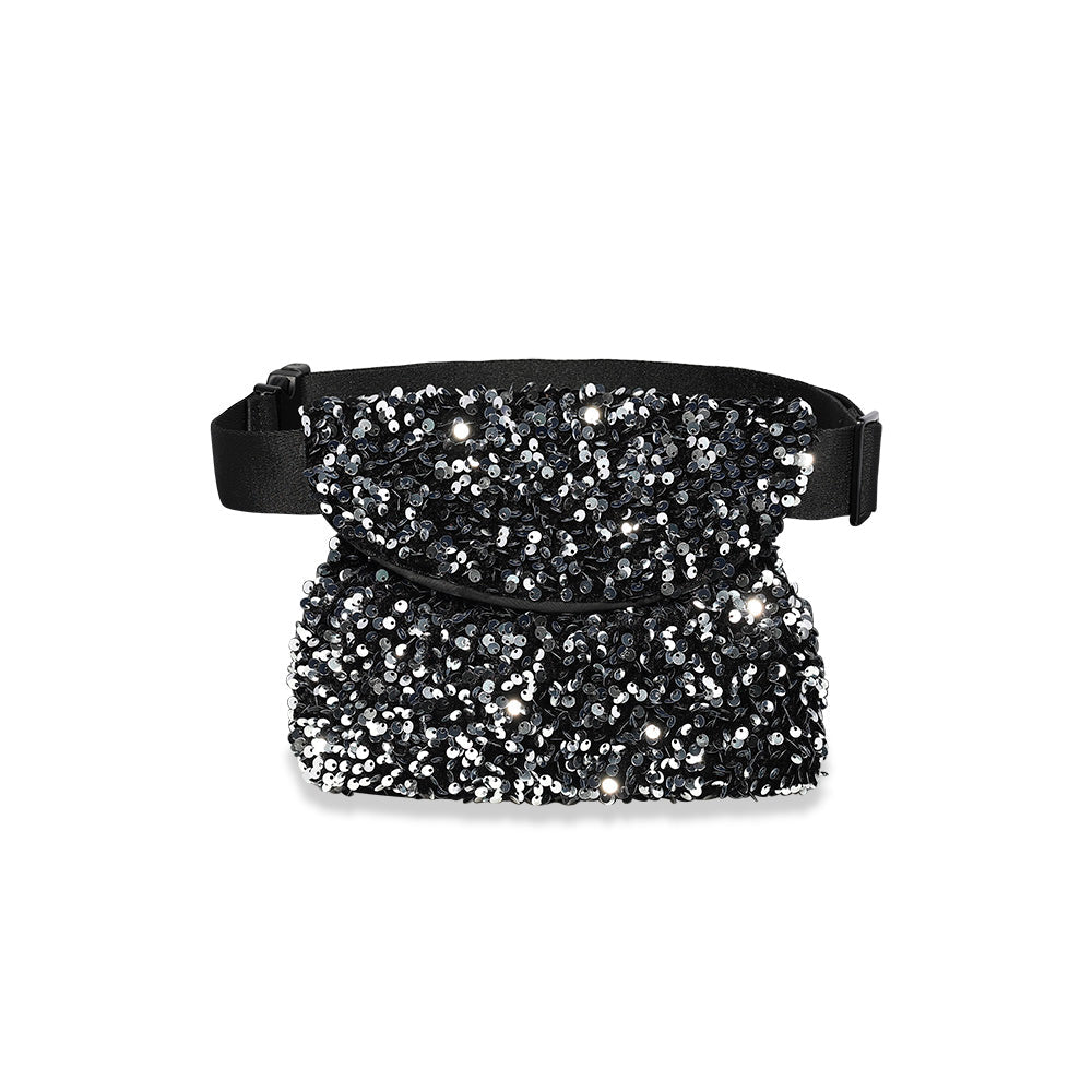 Silver Sequins Belt Bag - APM Monaco UK