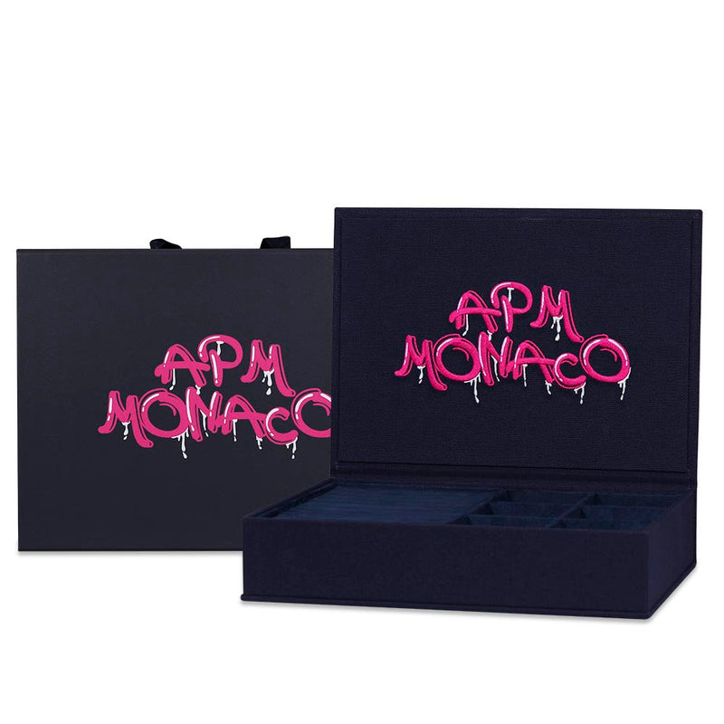 大号粉色刺绣APM Monaco涂鸦珠宝盒