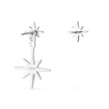 Asymmetric Météorites Underlobe Earrings - pink silver