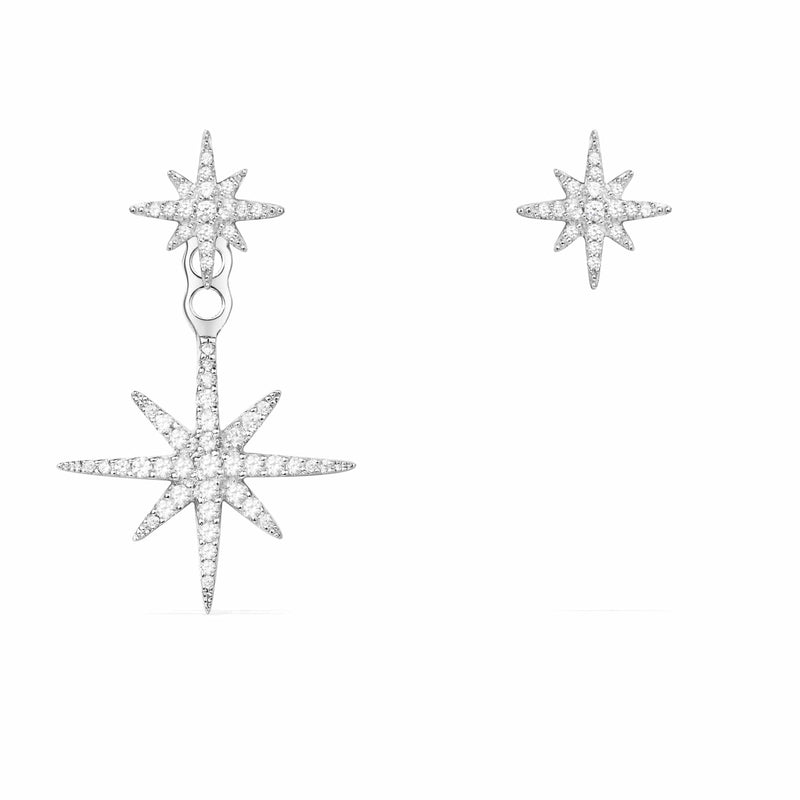 Asymmetric Météorites Underlobe Earrings - pink silver