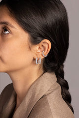 APM Monaco Eclat Hoop Earrings - White Silver