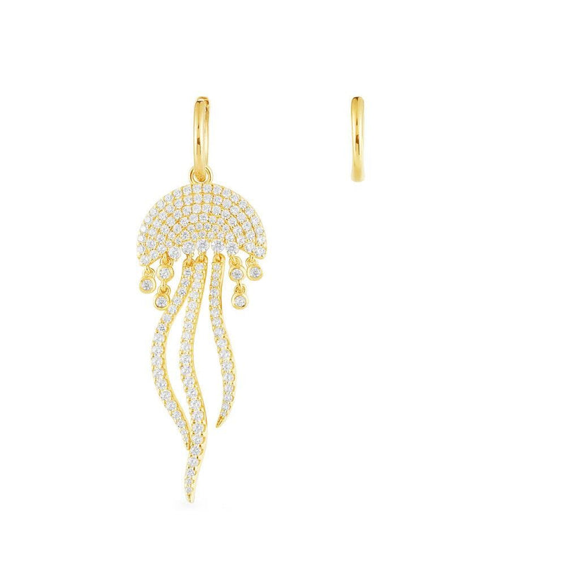 Asymmetric Jellyfish Earring and Hoop