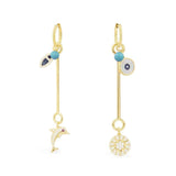Asymmetric Marine Hoop Earrings