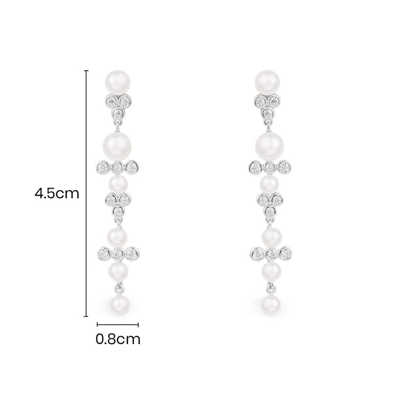 Long Pearl Drop Earrings