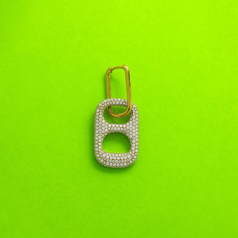 Single Paved Can Tab Earring