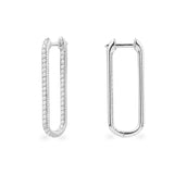 In and Out Paved Rectangle Earrings