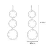 Long Pavé Hoop Earrings with Pearls