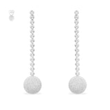 Long Disco Ball Drop Earrings