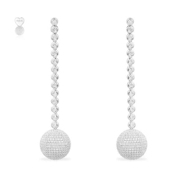 Long Disco Ball Drop Earrings
