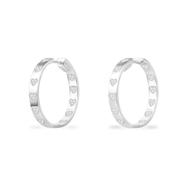 Chunky Hoop Earrings with Hearts