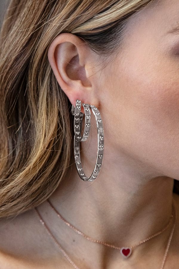 Chunky Hoop Earrings with Hearts