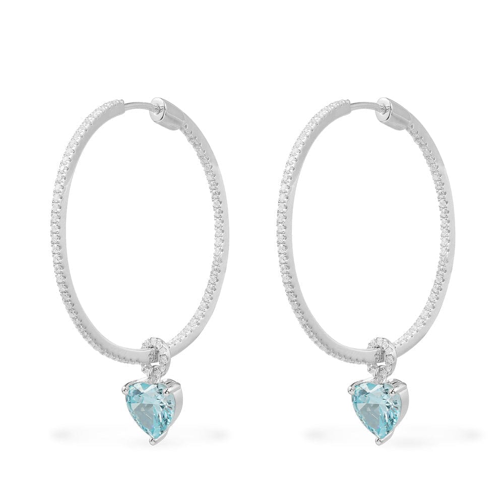 Hoop Earrings with Blue heart - APM Monaco UK