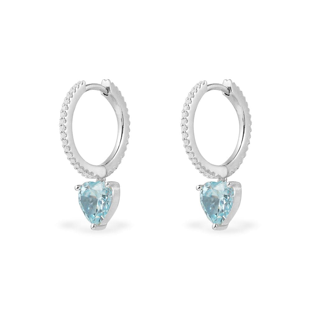 Huggie Earrings with Blue heart - APM Monaco UK