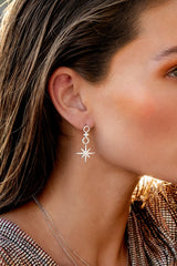 APM Monaco Météorites & Circles Drop Earrings in silver