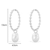 Dragon Tail Hoop Earrings with Pearls
