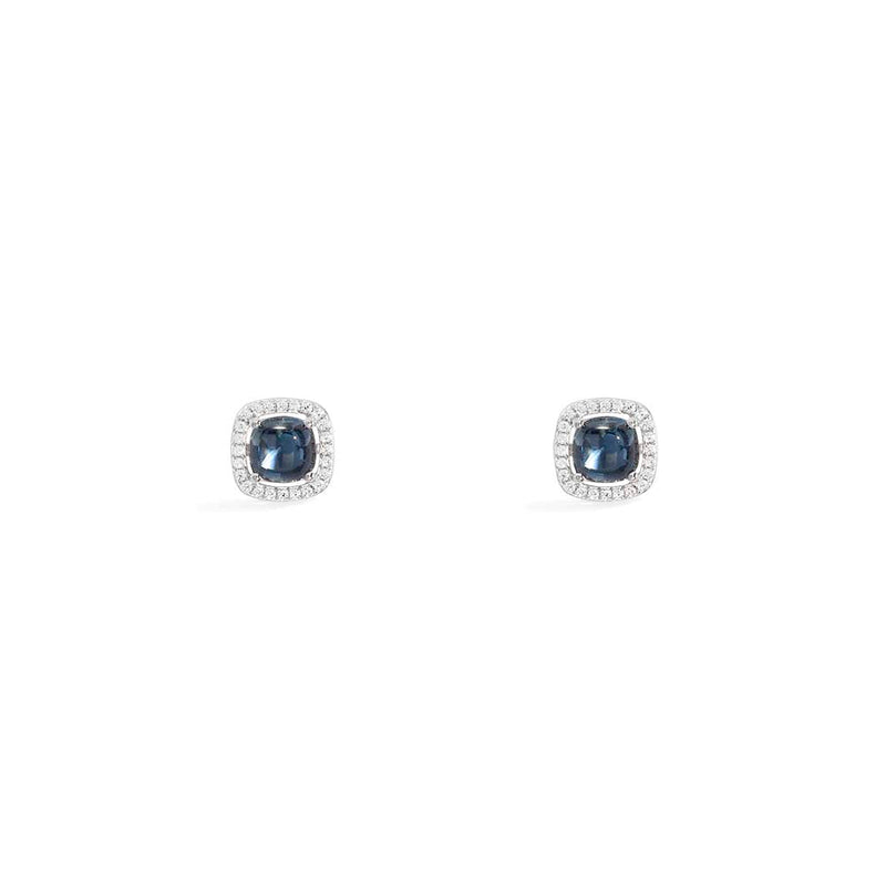 Blue Square Stud Earrings
