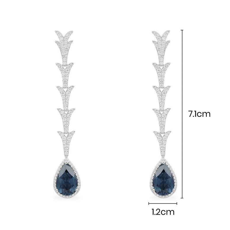 Drop Earrings with Blue Pear Stone