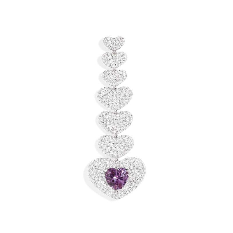 Single Purple Heart Earring