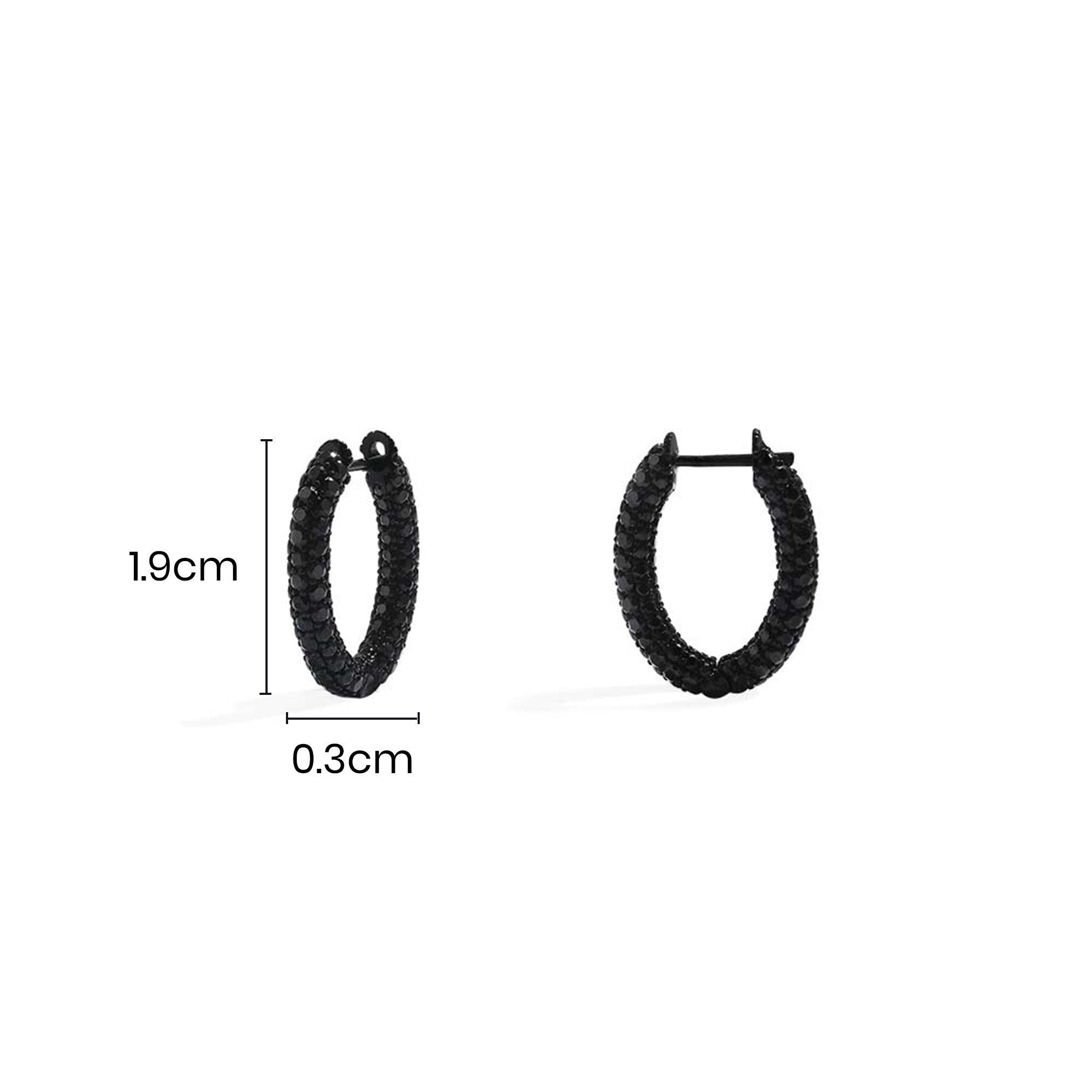 Black Pavé Hoop Earrings