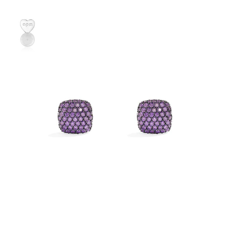 Purple Square Earrings