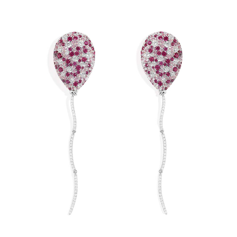 Fuchsia Balloon Drop Earrings