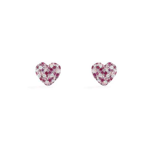Fuchsia Heart Earrings