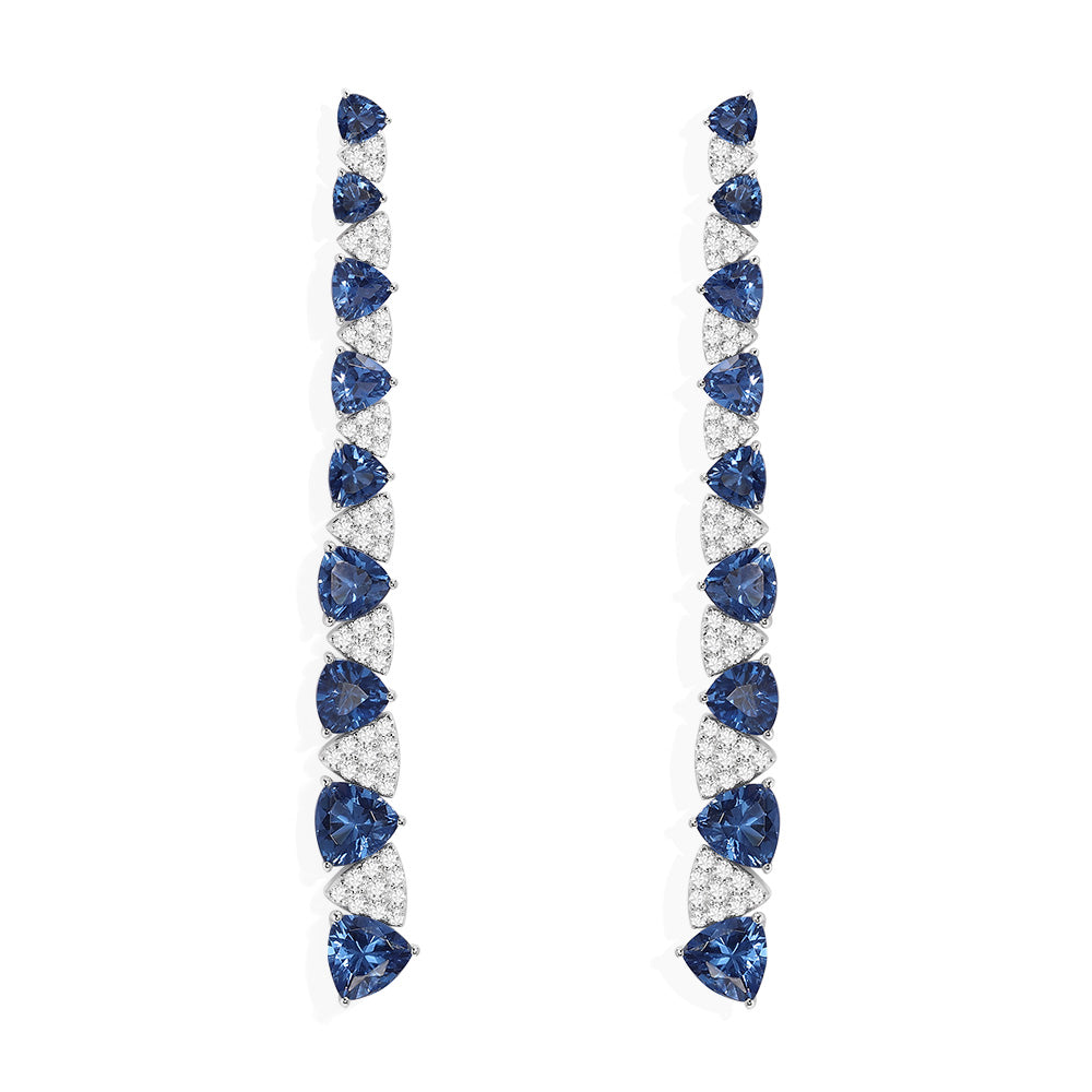 White & Blue Triangle Drop Earrings - APM Monaco UK