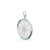 Compass Medal with Navy & Lagoon Stones (Clippable)