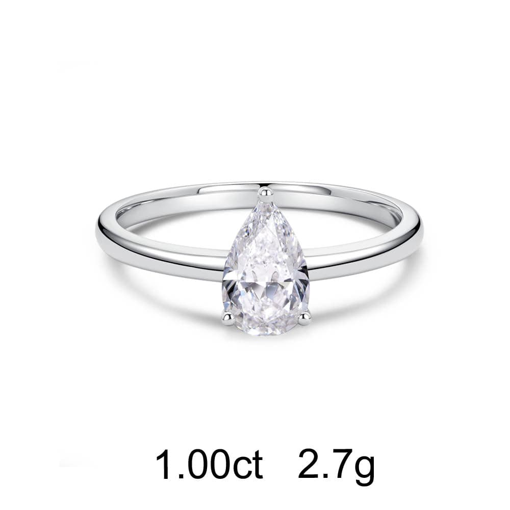 梨形单颗钻石戒指（1克拉）