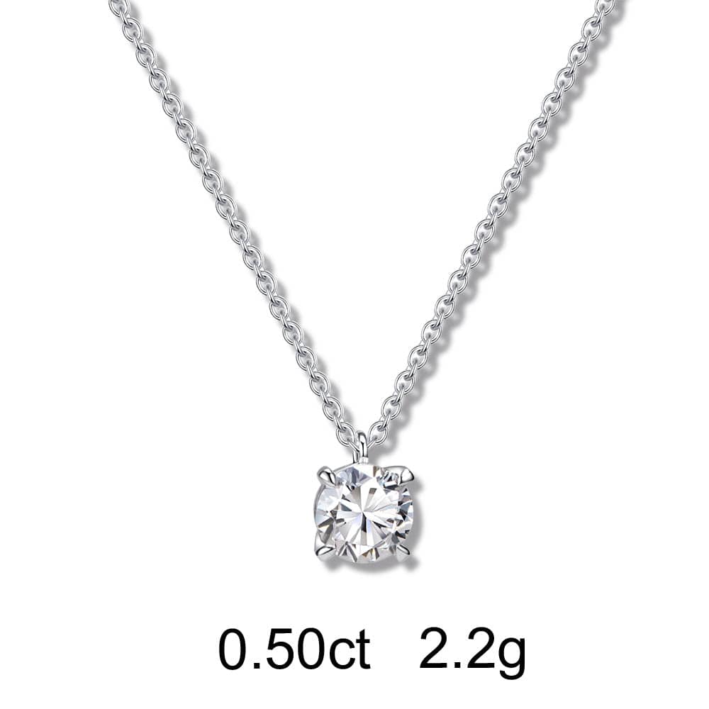 圆形单颗钻石项链（0.50克拉）