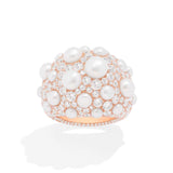 Chunky Pavé Ring with Pearls
