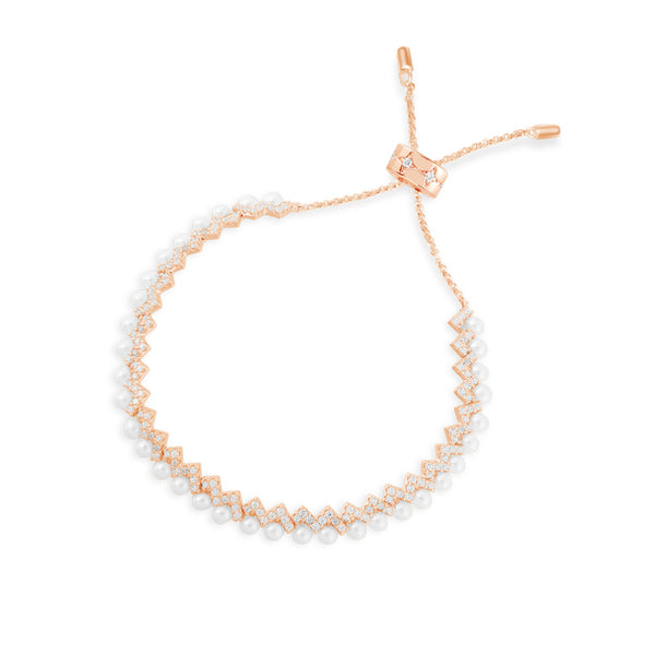 Up and Down Adjustable Bracelet with Pearls