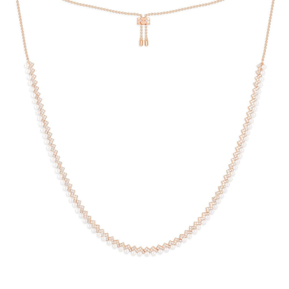 Up and Down Adjustable Necklace with Pearls - APM Monaco UK