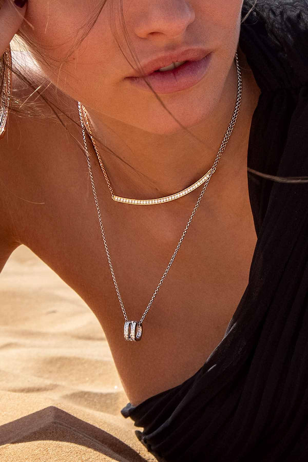 LOVE Embellished Lock Necklace – APM Monaco UK